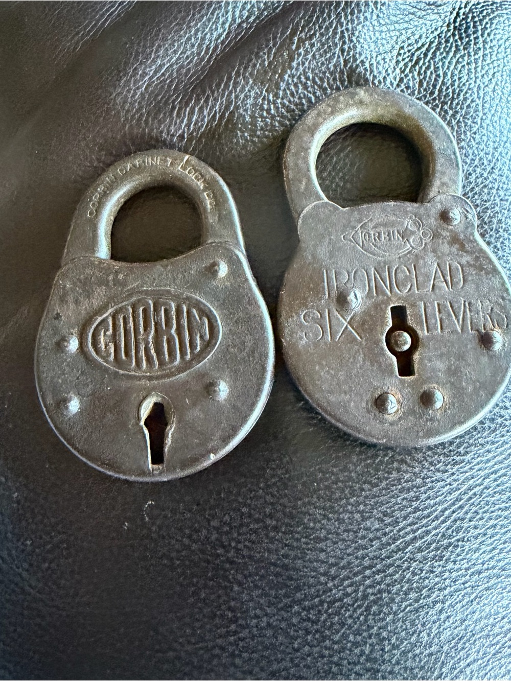 🦋CORBIN Ironclad Six Lever Padlock & Corbin Oval Padlock - Black Metal